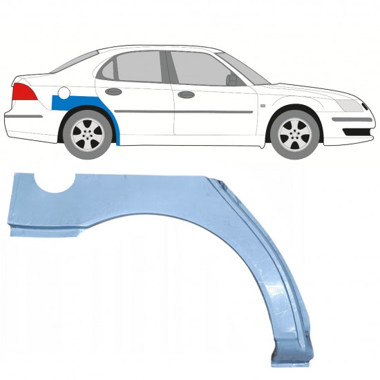 Reparatiepaneel achterspatbord voor Saab 9-3 2002-2012 / Rechts 8118