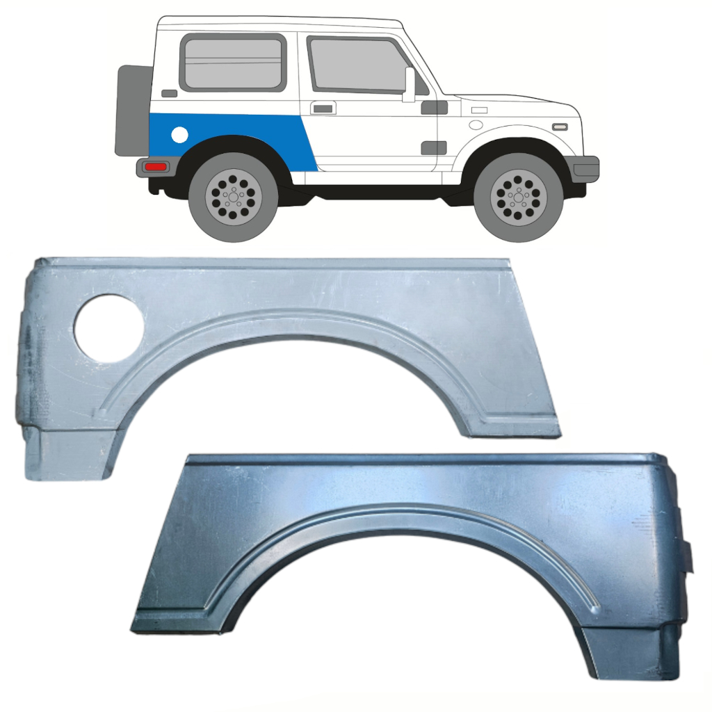 Reparatiepaneel Achterspatbord Voor Suzuki Samurai 1981- / Links + Rechts / Set 10816