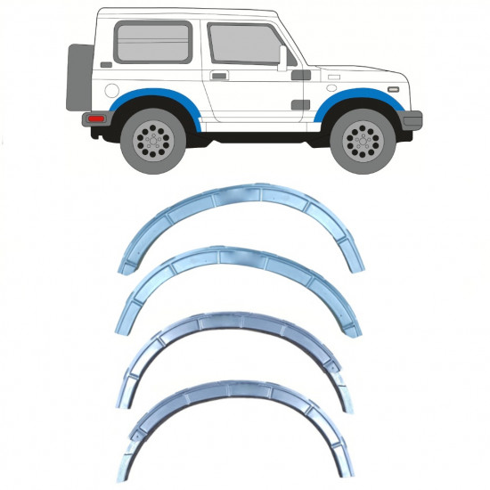 SUZUKI SAMURAI 1981- SPATBORD WIELKASTBEVESTIGING / SET