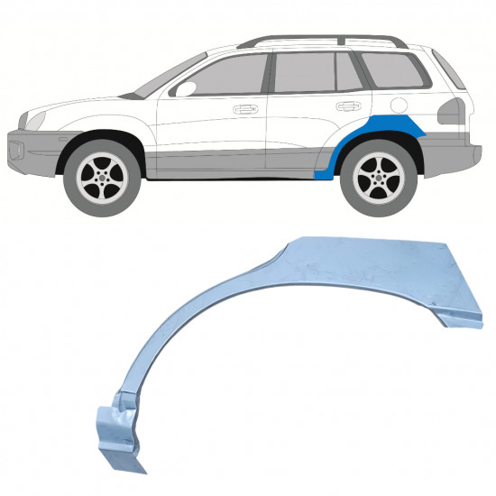 Reparatiepaneel achterspatbord voor Hyundai Santa Fe 2001-2006 / Links 8245