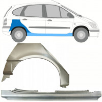 Reparatiepaneel dorpel + achterspatbord voor Renault Scenic 1995-2003 / Rechts / Set 10099