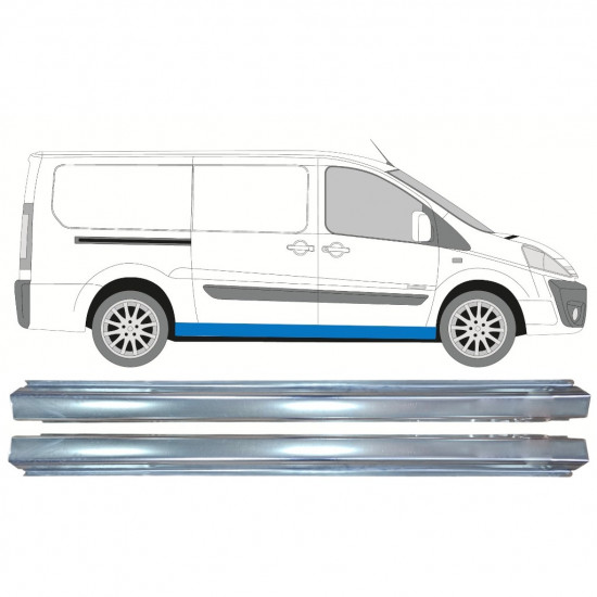 Reparatie dorpel voor Fiat Scudo Dispatch Expert 2007-  / LWB / Links + Rechts / Set 10456