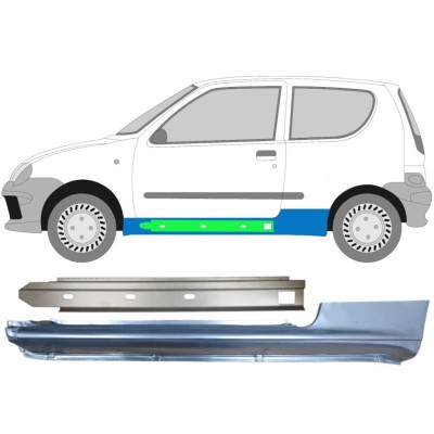 Reparatiepaneel dorpel + binnen reparatiepaneel dorpel voor Fiat Seicento 1998-2010 / Links / Set 14721