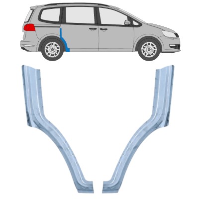 Reparatiepaneel achterste spatbord voorste deel voor Volkswagen Sharan 2010-2022 / Links + Rechts / Set 14602