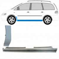 Volledige dorpel + reparatiepaneel voorste spatbord voor Volkswagen Sharan 1995-2010 / Links / Set 10369