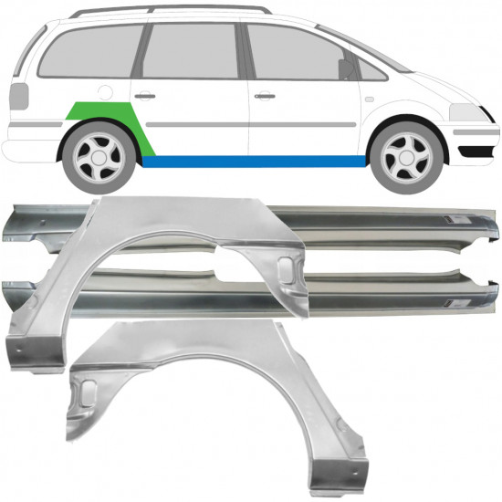 VOLKSWAGEN SHARAN 1995-2000 WIELKAST REPARATIE PANEEL DORPEL REPARATIEPANEEL / LINKS / RECHTS / SET