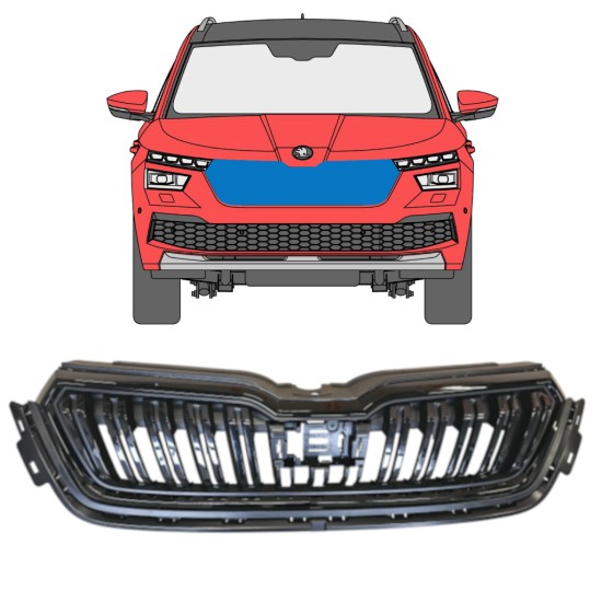 Grill voor Skoda Kamiq 2019- 14952