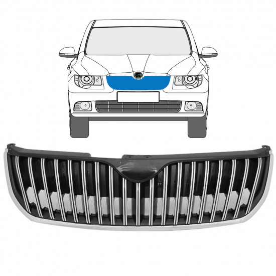 Verchroomde grill voor Skoda Superb 2008-2013 7551