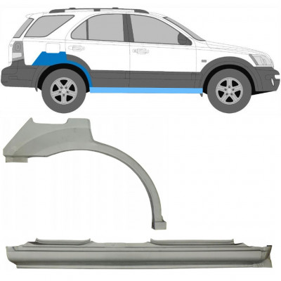 Reparatiepaneel dorpel + achterspatbord voor Kia Sorento 2002-2009 / Rechts / Set 11711