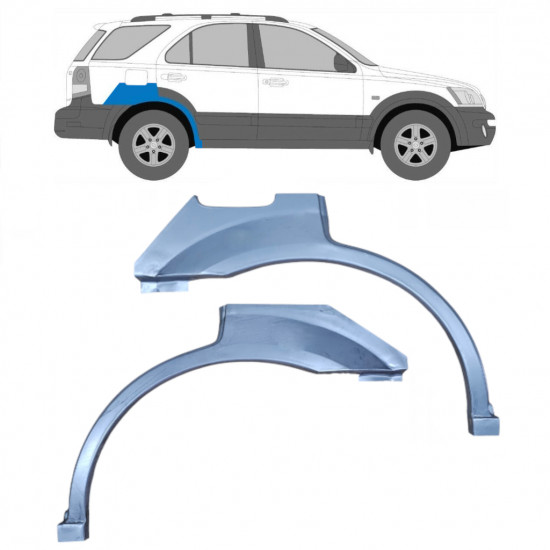 Reparatiepaneel achterspatbord voor Kia Sorento 2002-2009 / Links + Rechts / Set 10012