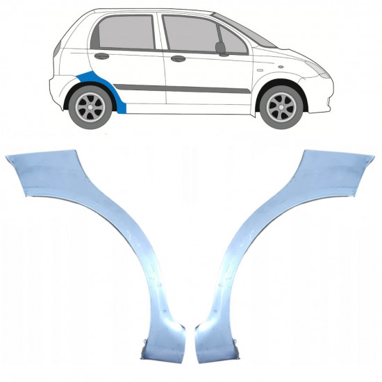 Reparatiepaneel achterspatbord voor Chevrolet Spark 2005-2010 / Links + Rechts / Set 9764