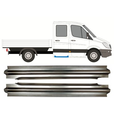 Reparatiepaneel achter dorpel voor Mercedes Sprinter 2006-2018 / Links + Rechts / Dubbele cabine / Set 14568