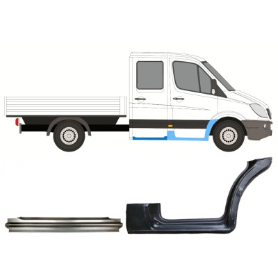 Reparatiepaneel set voor Mercedes Sprinter 2006-2018 / Rechts / Dubbele cabine / 14730