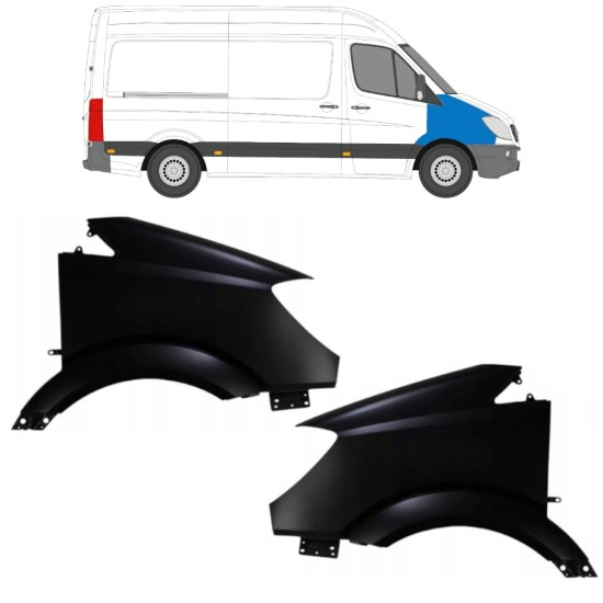 Voorste spatbord voor Mercedes Sprinter 2006-2013 / Links + Rechts / Set 10626