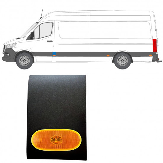 Sierlijst beschermingslijst voor stijl met positielicht voor Mercedes Sprinter 2018- / Links / Set 12963