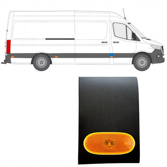 Sierlijst beschermingslijst voor stijl met positielicht voor Mercedes Sprinter 2018- / Rechts / Set 12962