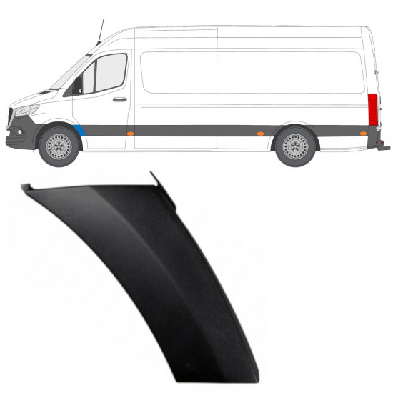 Spatbord sierlijst wielkast voor Mercedes Sprinter 2018- / Links 12931
