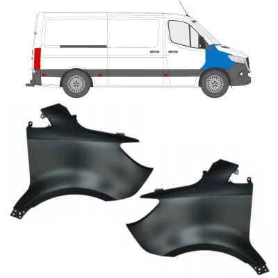 Voorste spatbord voor Mercedes Sprinter 2018- / Links + Rechts / Set 14941