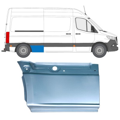 Reparatiepaneel achterste spatbord onderste deel voor Mercedes Sprinter 2018- / Rechts 14549