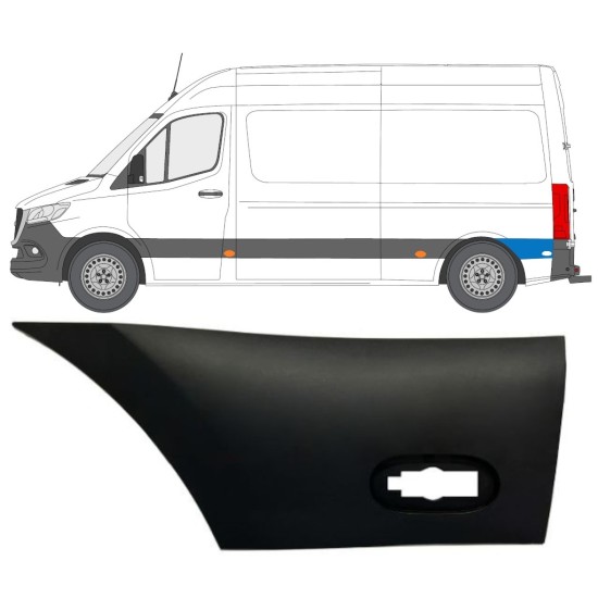 Zijlijst sierlijst achterspatbord voor Mercedes Sprinter 2018- / Links 12937
