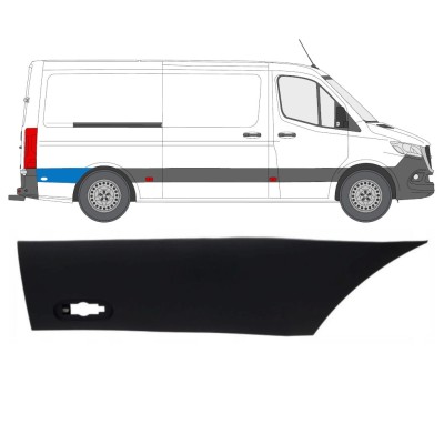 Zijlijst sierlijst achterste spatbord achter wiel voor Mercedes Sprinter 2018- / Rechts 16644
