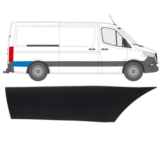Zijlijst sierlijst achterste spatbord achter wiel voor Mercedes Sprinter 2018- / Rechts 16642