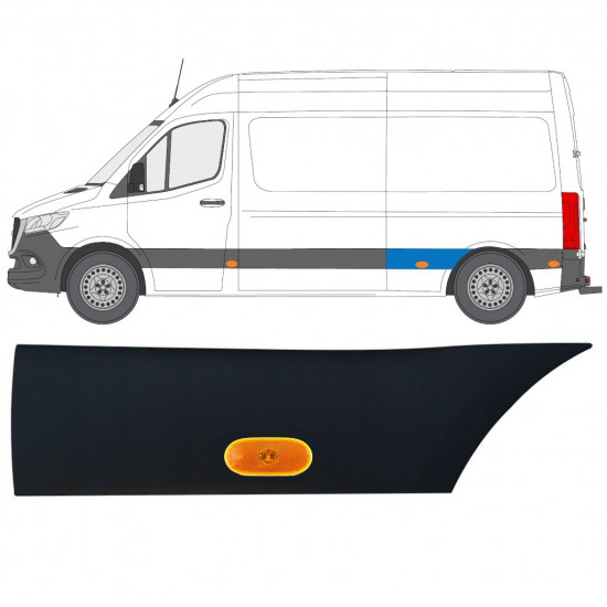 Sierlijst zijlijst achter spatbord met lamp voor Mercedes Sprinter 2018- / Links / Set 12969