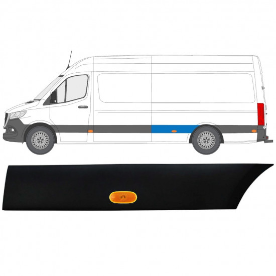 Sierlijst zijlijst achter spatbord met lamp voor Mercedes Sprinter 2018- / Links / Set 12965