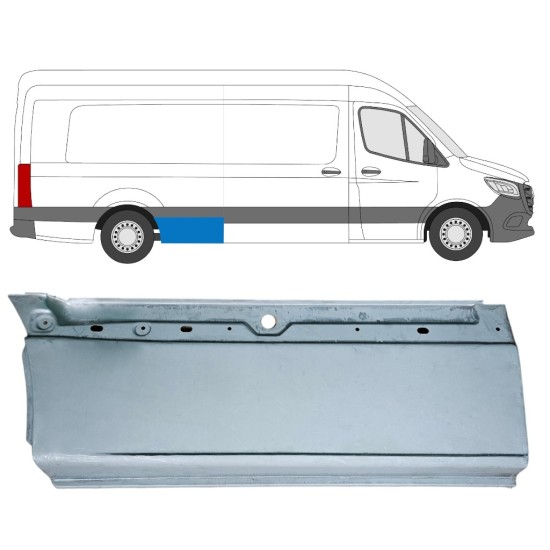 Reparatiepaneel achterste spatbord onderste deel voor Mercedes Sprinter 2018- / Rechts 16063