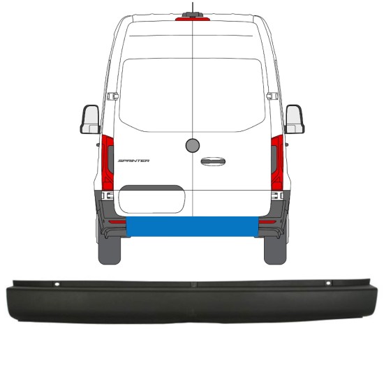 Achterbumper voor Mercedes Sprinter 2018- 14942 Achterbumper voor Mercedes Sprinter 2018- 14942