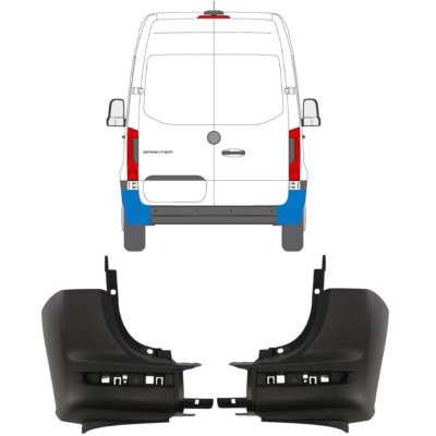 Achterbumper hoek voor Mercedes Sprinter 2018- / Links + Rechts / Set 14945