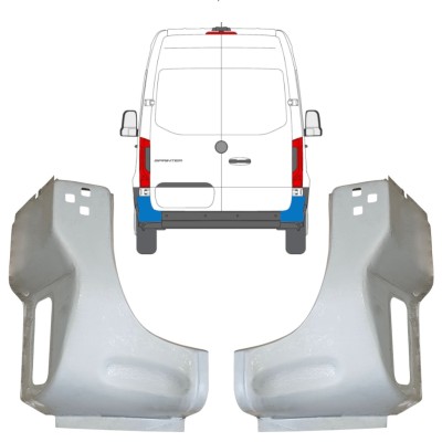 Reparatiepaneel achter hoek voor Mercedes Sprinter 2018- / Links + Rechts / Set 14653