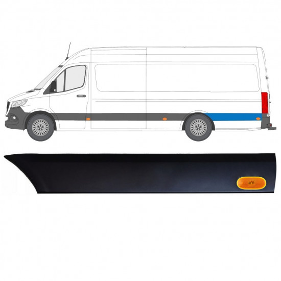 Sierlijst zijlijst achter spatbord met lamp voor Mercedes Sprinter 2018- / Links / Set 12971