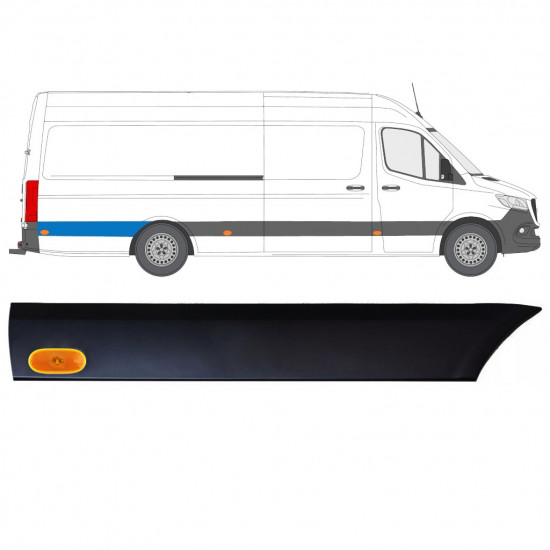 Sierlijst zijlijst achter spatbord met lamp voor Mercedes Sprinter 2018- / Rechts / Set 12970
