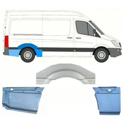 MERCEDES SPRINTER 2006- LANGE WIELBASIS ACHTERSPATBORD REPARATIEPANEEL / SET / RECHTS