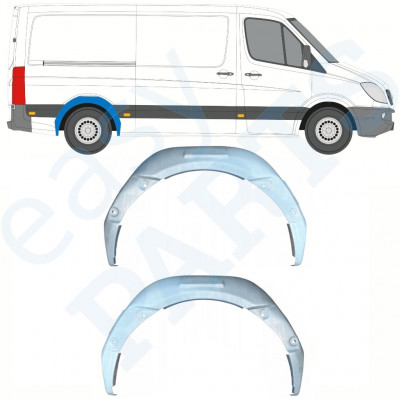 Binnenste reparatiepaneel achter wielkast voor Mercedes Sprinter 2006- / Links + Rechts / Set 10114