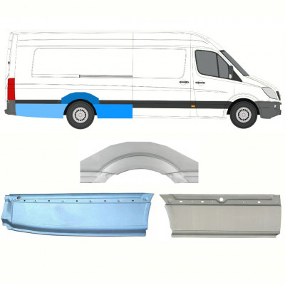 MERCEDES SPRINTER 2006- EXTRA LANG ACHTERSPATBORD REPARATIEPANEEL / SET / RECHTS