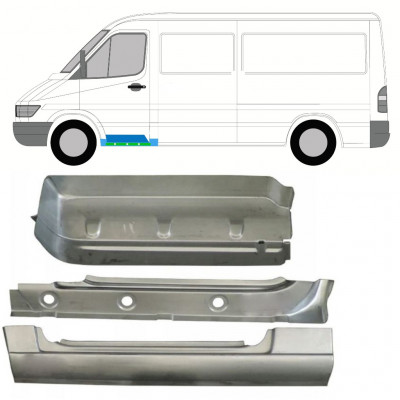 Binnen reparatiepaneel dorpel + spatbord + voor treeplank voor Mercedes Sprinter 1995-2006 / Links / Set 10530