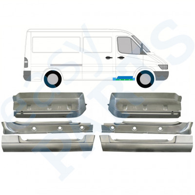 Binnen reparatiepaneel dorpel + spatbord + voor treeplank voor Mercedes Sprinter 1995-2006 / Set 10534