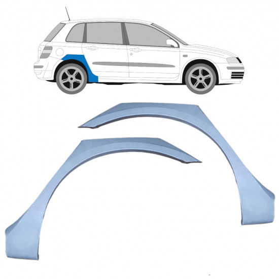 Reparatiepaneel achterspatbord voor Fiat Stilo 2001-2010 / Links + Rechts / Set 9777