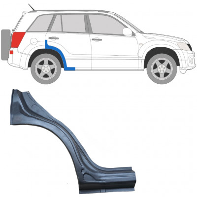 Reparatiepaneel achterspatbord voor Suzuki Grand Vitara 2005-2012 / Rechts 7020