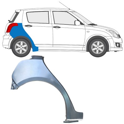 Reparatiepaneel achterspatbord voor Suzuki Swift 2005-2010 / Rechts 16256