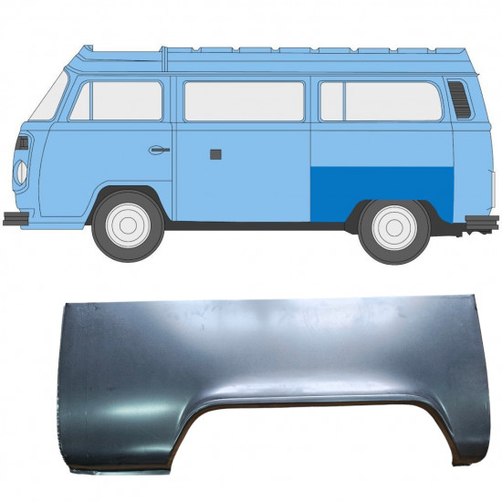 VW T2 1967-1979 ACHTERSPATBORD REPARATIEPANEEL / LINKS