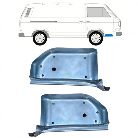 Reparatie voorste trap voor VW Transporter T3 1979-1992 / Links + Rechts / Set 9781