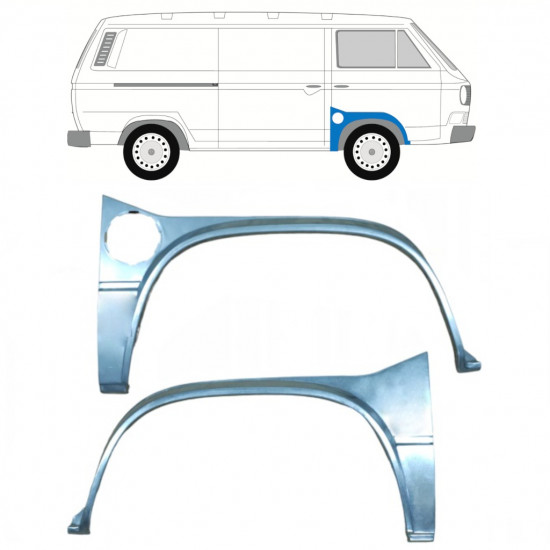 Reparatiepaneel voorste spatbord voor VW Transporter T3 1979-1992 / Links + Rechts / Set 9778