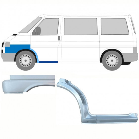 Reparatiepaneel dorpel + voorste wielkast + voorste spatbord voor VW Transporter T4 1990- / Links / Set 10040