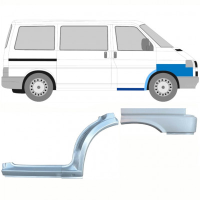 Reparatiepaneel dorpel + voorste wielkast + voorste spatbord voor VW Transporter T4 1990- / Rechts / Set 10039