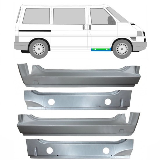 Binnen + buiten reparatiepaneel voor dorpel voor Volkswagen Transporter T4 1990-2003 / Set 9907