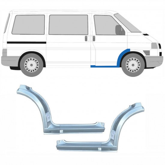 VW T4 1996- VOORWIELKAST REPARATIEPANEEL + DORPEL REPARATIEPANEEL / SET