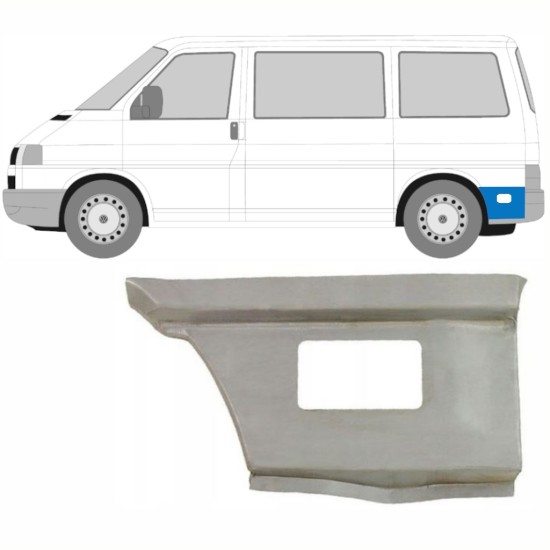 Reparatiepaneel achterste spatbord onderste deel achter wiel voor Volkswagen Transporter T4 1990-2003 / Links 15997